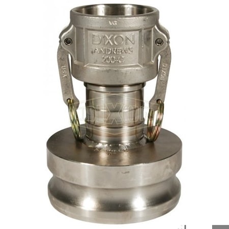 Dixon Type DA Cam and Groove Reducing Coupler, 3 x 2-1/2 in Nominal, Coupler x Adapter End Style, 316 SS 2530-DA-SS